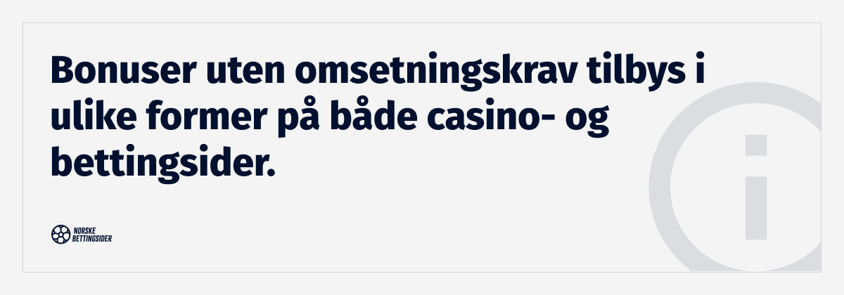 bonuser uten omsetningskrav