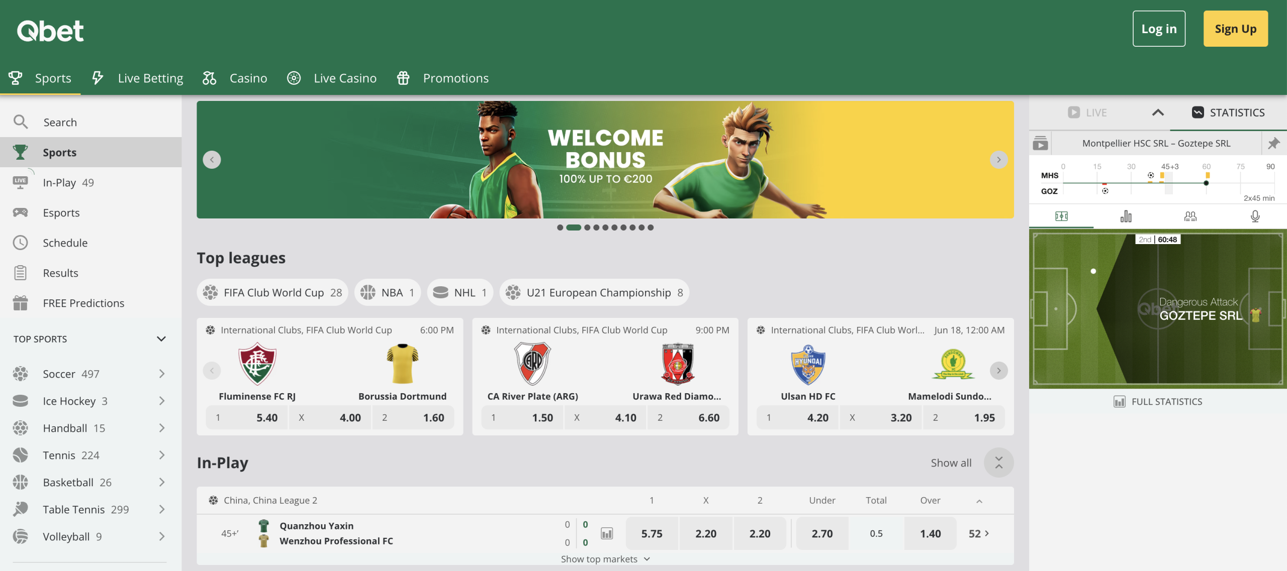 qbet odds og betting
